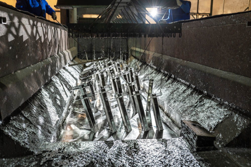 Baño de zinc galvanizado